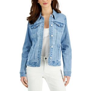 Charter Club Denim Jacket Valley Wash Light Blue Size M Casual Street Style ALT